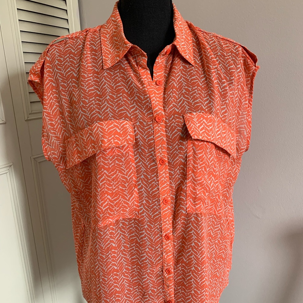 Chiffon button down blouse